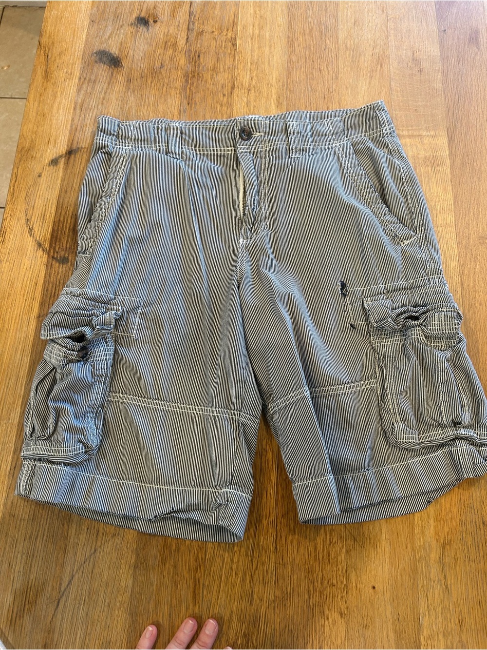 Mossimo Supply Co. Men's Gray Pinstripe Cargo Shorts